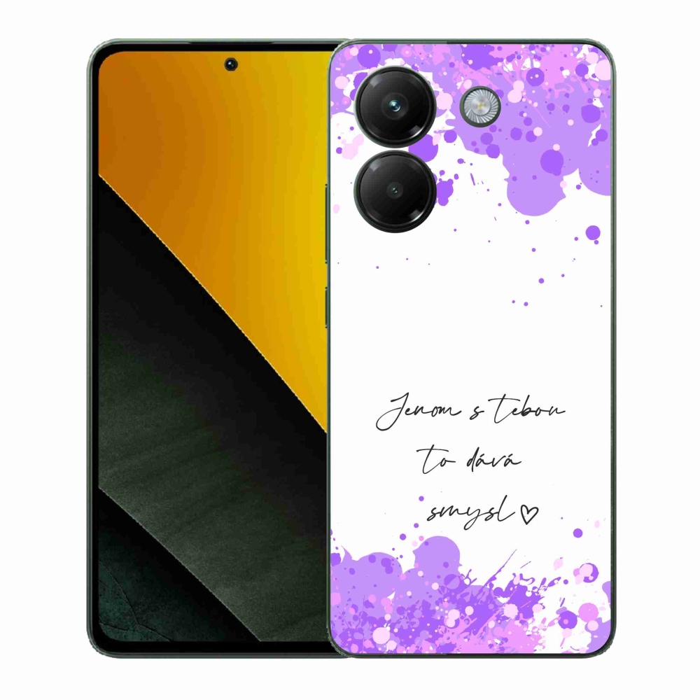 Gél borító mmCase a Xiaomi Poco M7 Pro 5G-hez - szerelmes szöveg fehér háttérrel