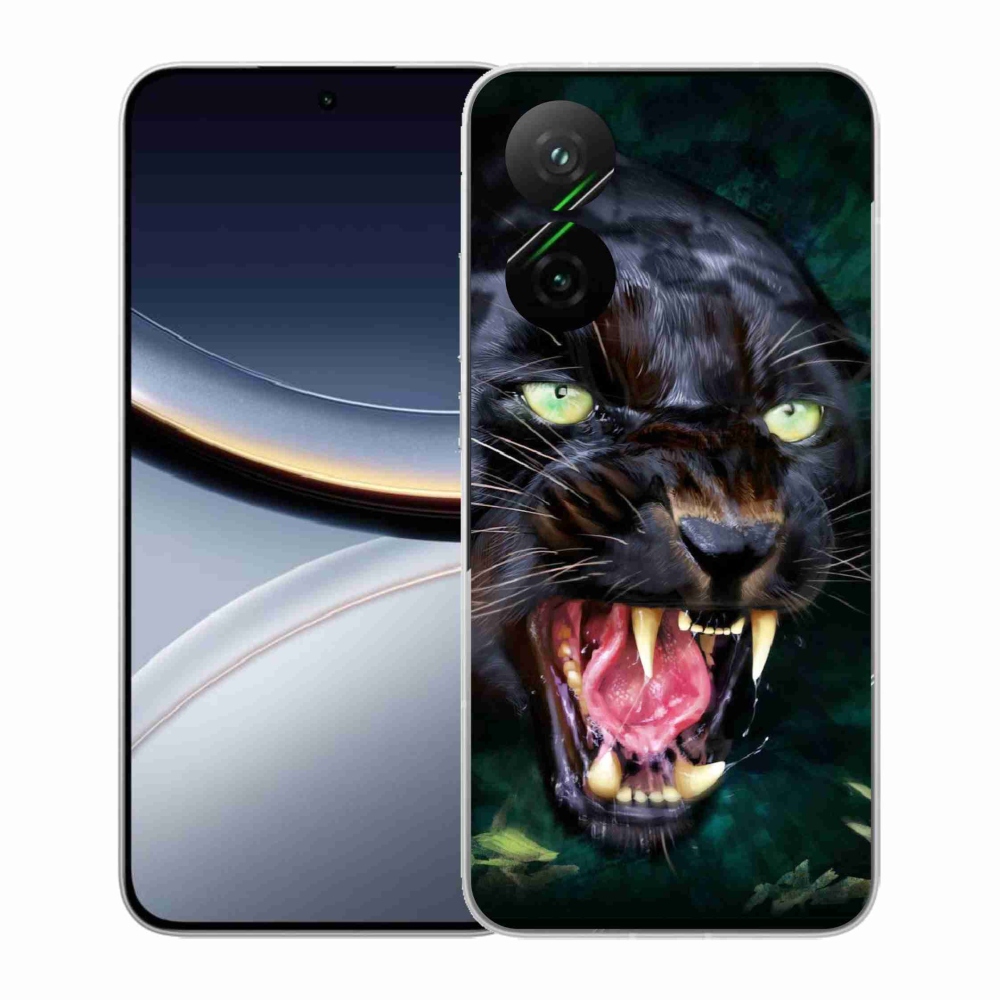 Gél borítás mmCase a Xiaomi Poco F7 5G számára - dühös fekete párduc