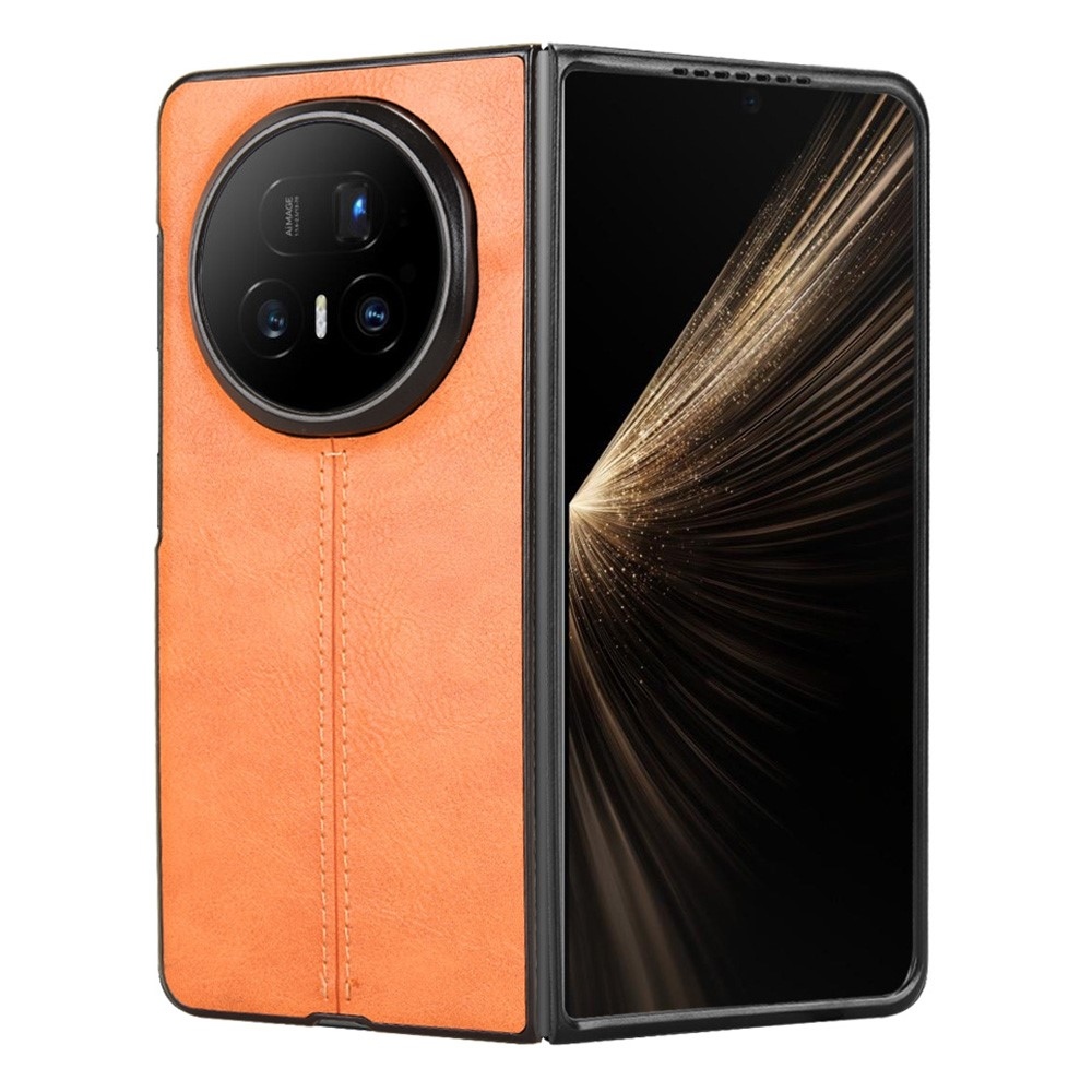 Stitchi műanyag tok műbőrrel borítva Honor Magic V5 készülékhez - narancssárga