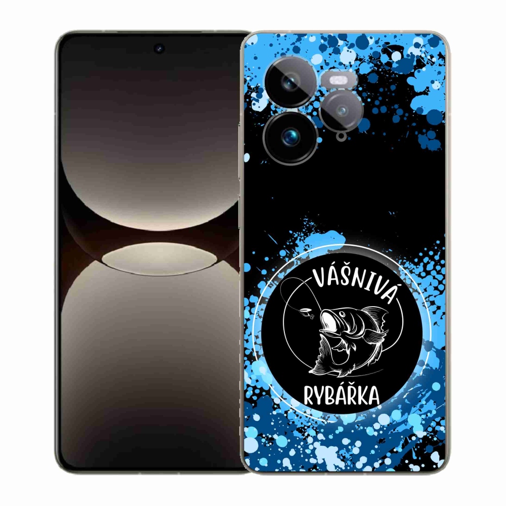 Gél borítás mmCase a Realme GT 7 Pro 5G számára - szenvedélyes halásznő fekete háttérrel