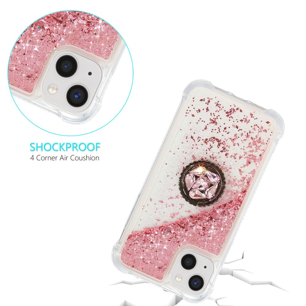 Glitter homokóra zselés tok iPhone 15 készülékhez - rózsaszín