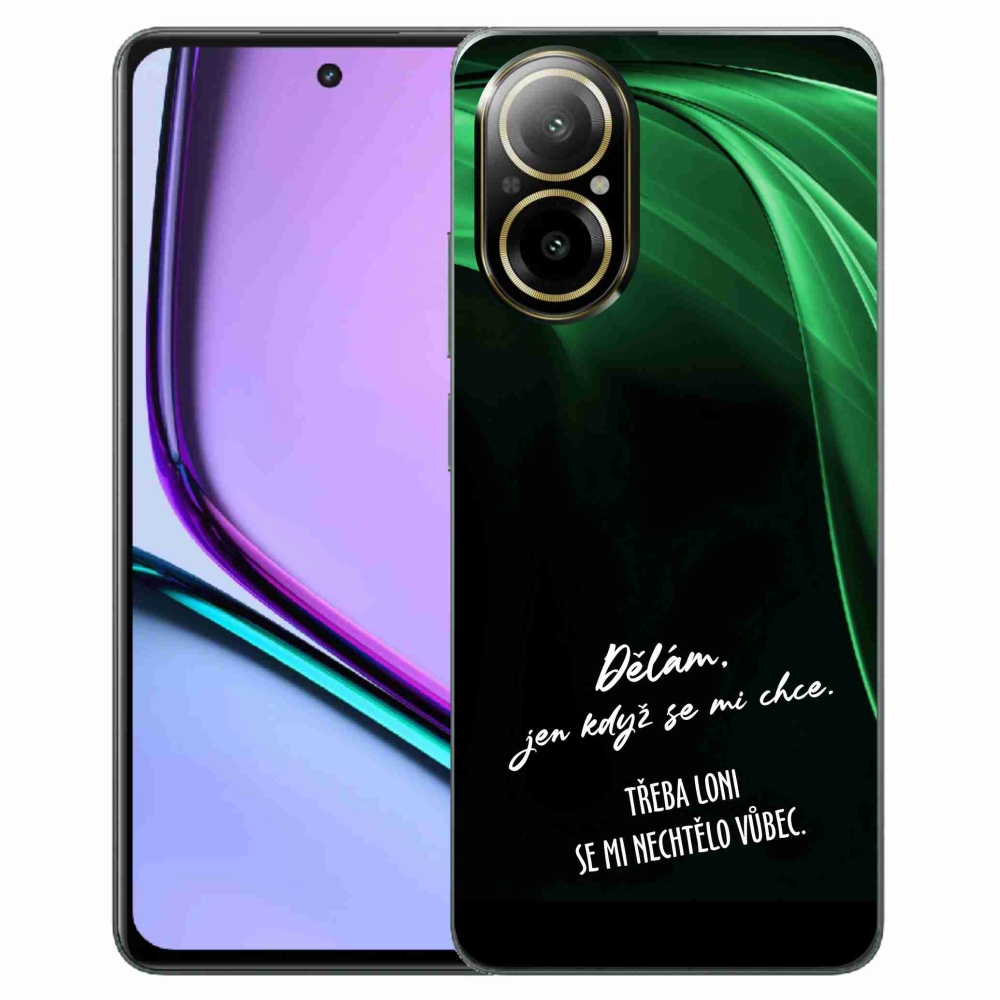 Gél borító mmCase a Realme C67 készülékhez - vicces szöveg 12 fekete háttér