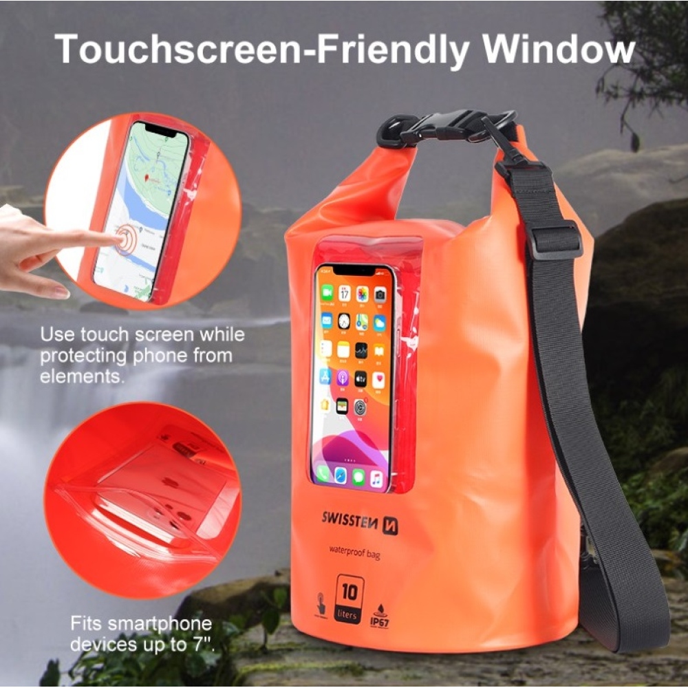 Swissten vízálló táska 10L - narancssárga