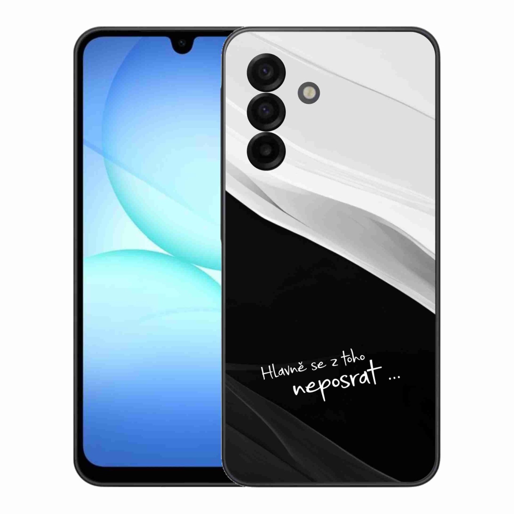 Gél borító mmCase Samsung Galaxy A17 4G/5G - vicces szöveg 13 fekete és fehér háttérrel