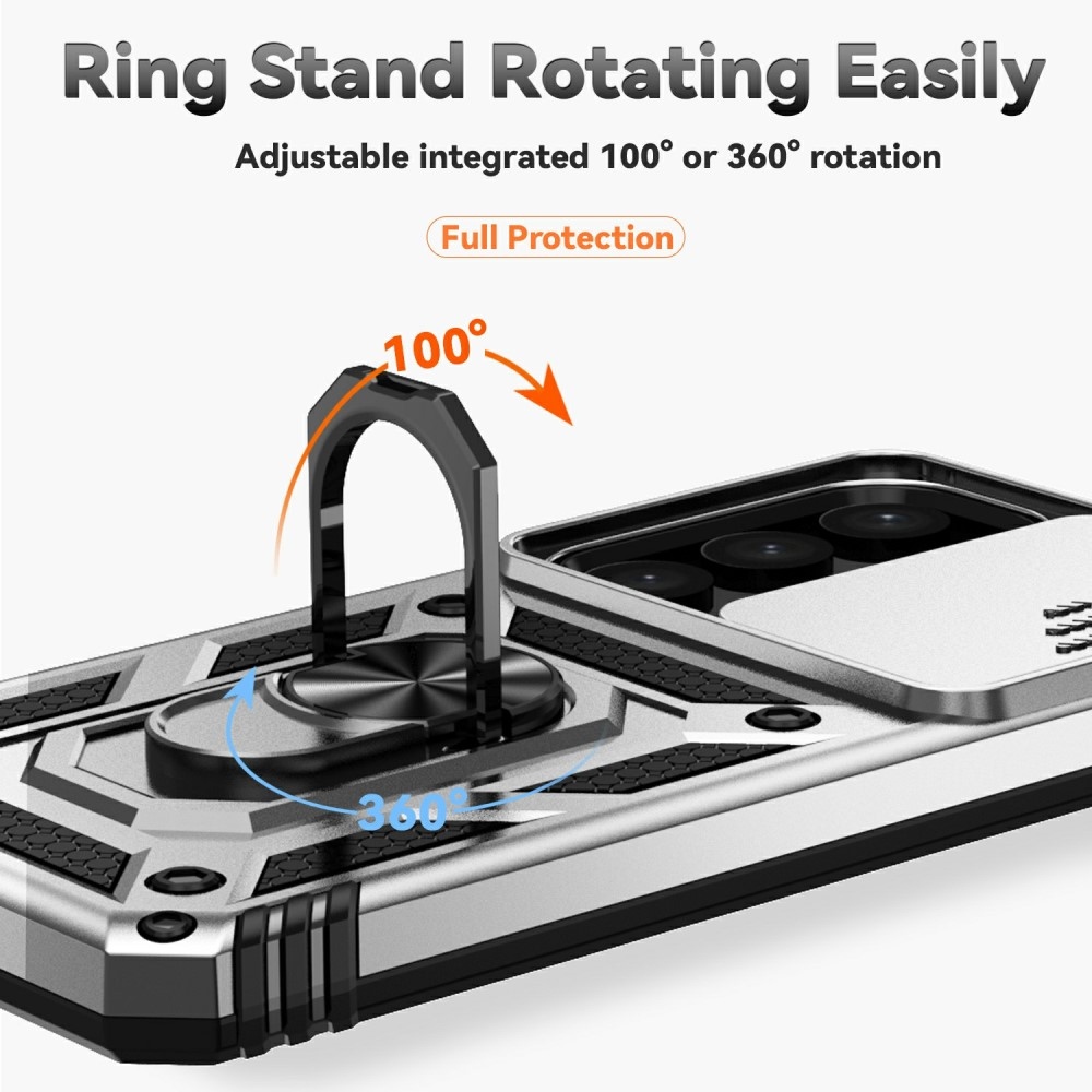 Gyűrűálló borítás Samsung Galaxy S25+ készülékhez - ezüst