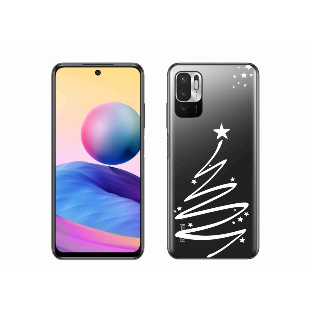 Gél borító mmCase a Xiaomi Redmi Note 10 5G-hez - fehér fa átlátszó háttérrel