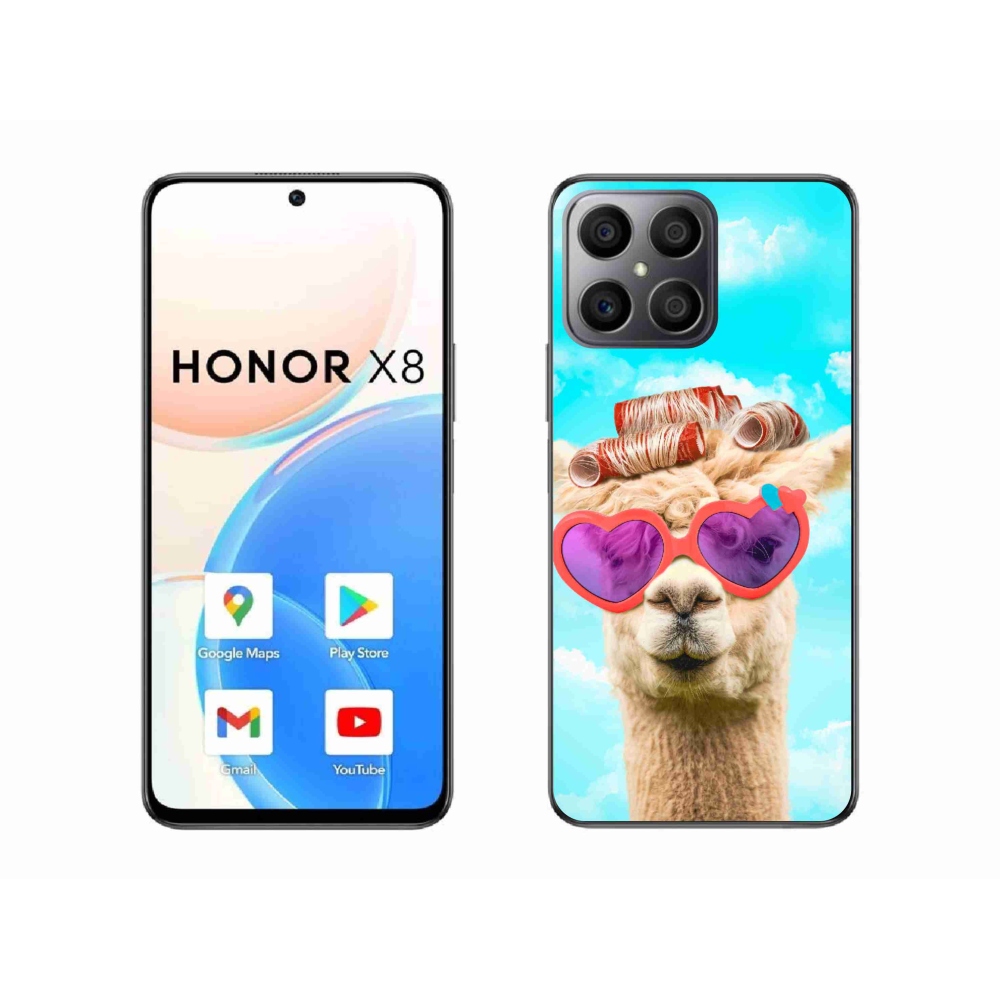 Zselés borítás mmCase a Honor X8-hoz - szemüveges láma