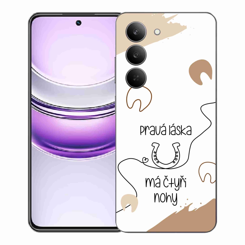 Gél borító mmCase a Realme 14x 5G készülékhez - ló motívum fehér háttérrel