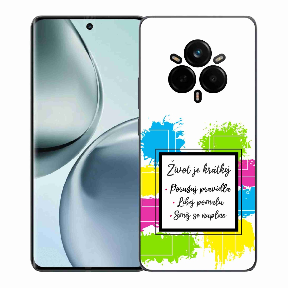 Gél borítás mmCase a Realme 14 Pro+ 5G készülékhez - Idézet 5 fehér háttér