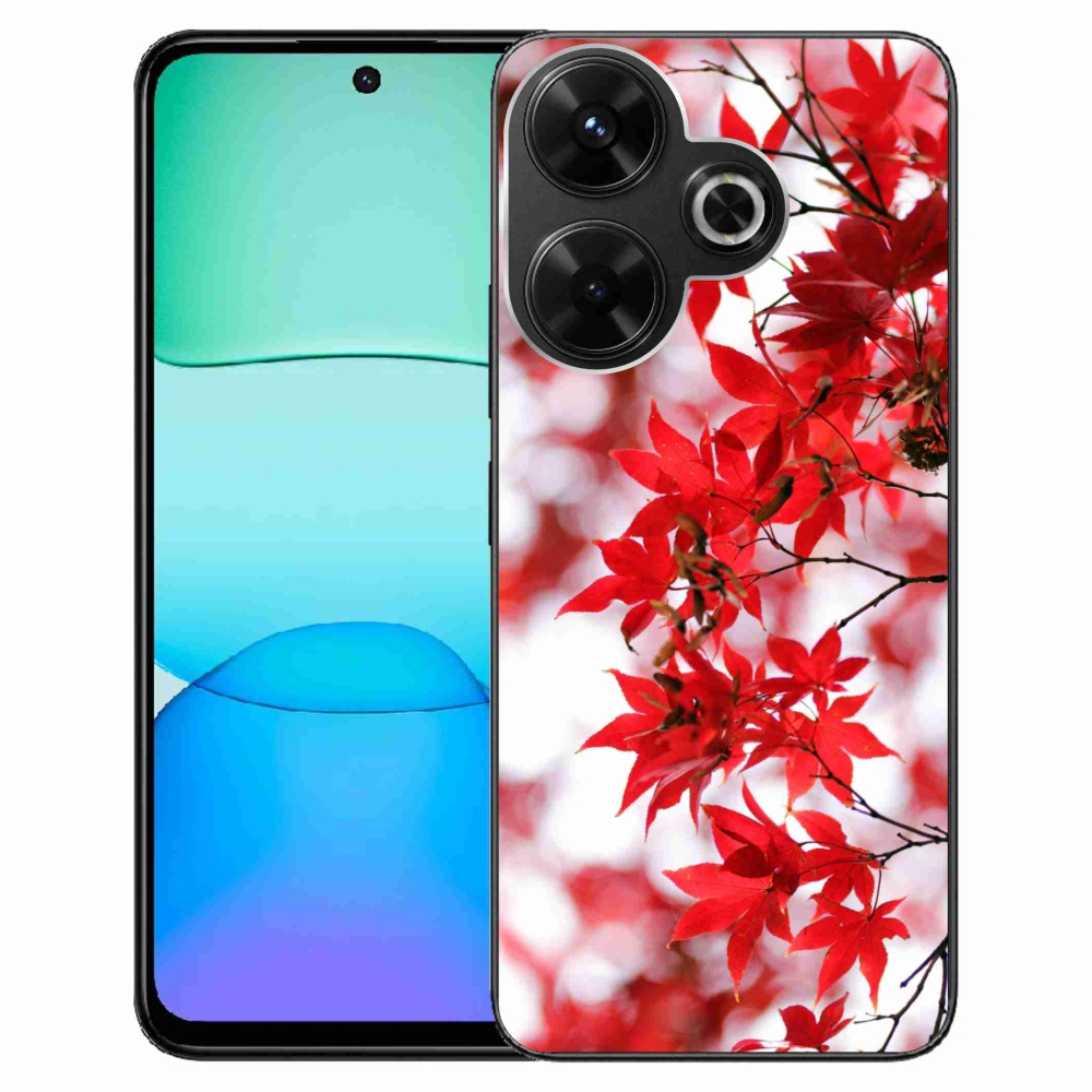 Gél borítás mmCase a Xiaomi Redmi 13 4G/Poco M6 4G számára - piros levelek