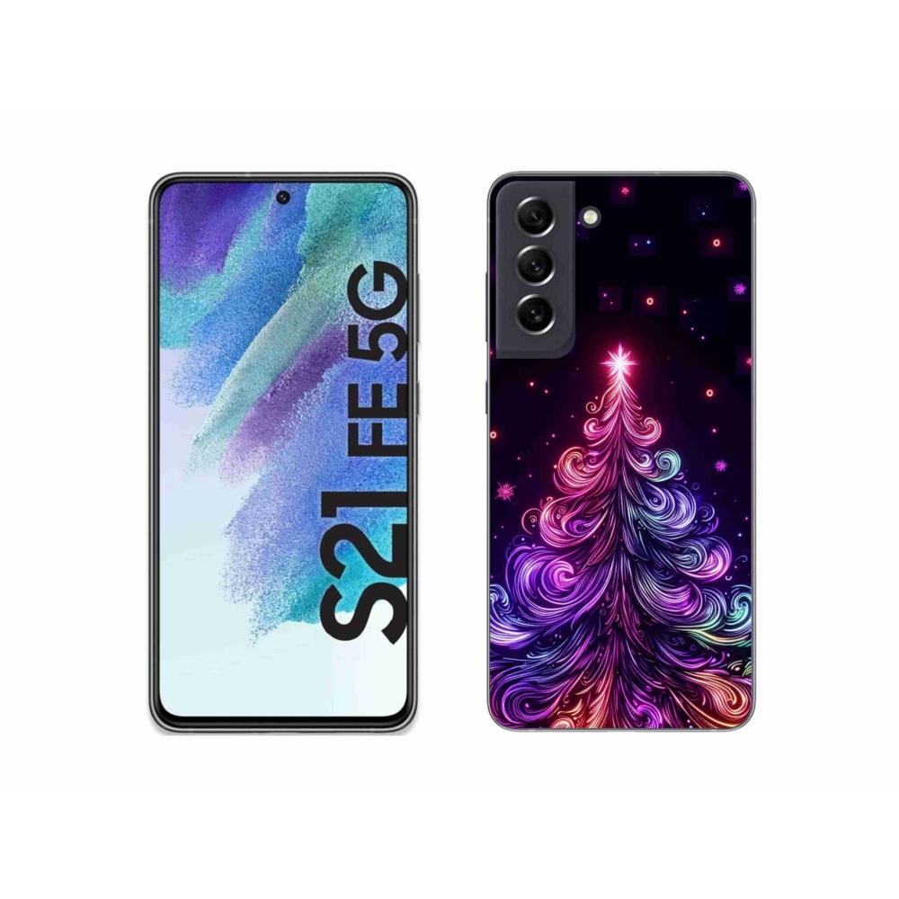 Gél borítás mmCase Samsung Galaxy S21 FE 5G - neon karácsonyfa 1