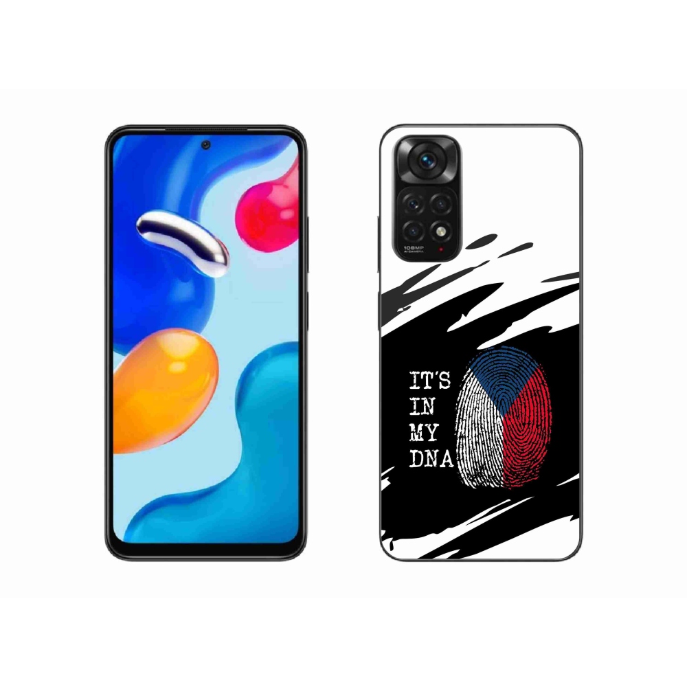 Gél borító mmCase a Xiaomi Redmi Note 11S 4G - zászló ujjlenyomat fekete és fehér háttérrel