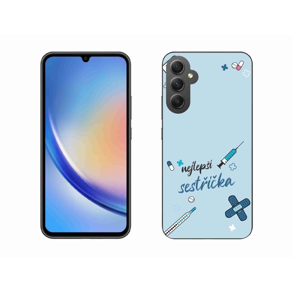 Gél borító mmCase Samsung Galaxy A34 5G - legjobb kishúg kék háttérrel