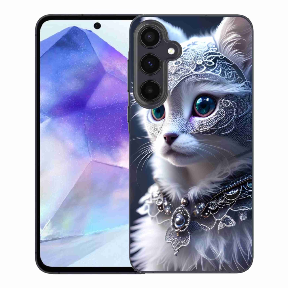 Zselés borítás mmCase Samsung Galaxy A55 5G - fehér macska