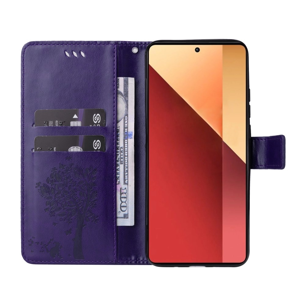Fák könyv tokja Xiaomi Redmi Note 13 Pro 4G/Poco M6 Pro - sötétlila