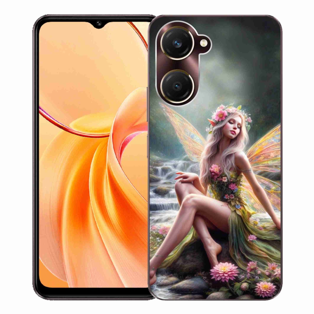 Zselés borítás mmCase a Vivo Y28s 5G - pillangó nőhöz 1