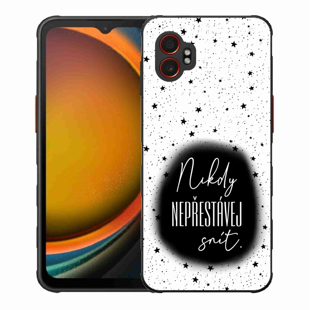 Gél borítás mmCase Samsung Galaxy Xcover 7 Pro - idézet 1 fekete és fehér háttérrel