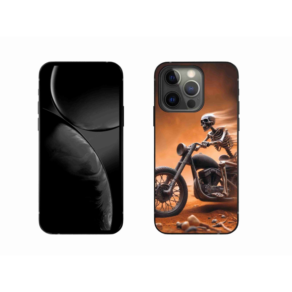 Gél borítás mmCase iPhone 13 Pro 6.1 készülékhez - csontváz egy motorkerékpáron