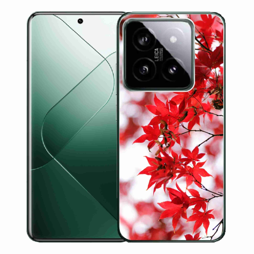 Gél borítás mmCase a Xiaomi 14 Pro-hoz - piros levelek