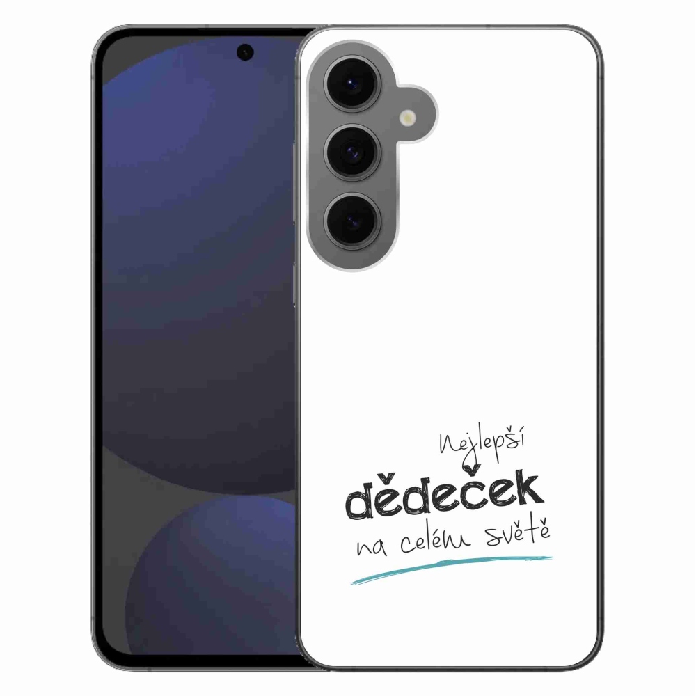 Gél borító mmCase Samsung Galaxy S24 FE - a legjobb nagypapa 3 fehér háttérrel