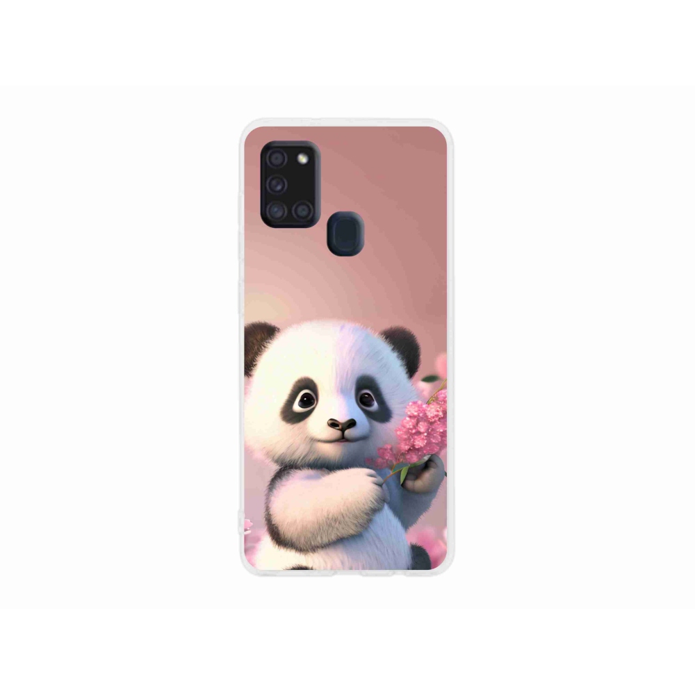 Gél védőhuzat mmCase Samsung Galaxy A21s készülékhez - aranyos panda