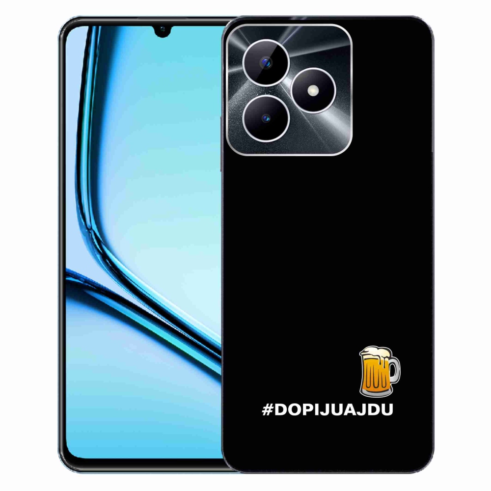 Gél borító mmCase a Realme Note 50 készülékhez - sör motívum 1 fekete háttér