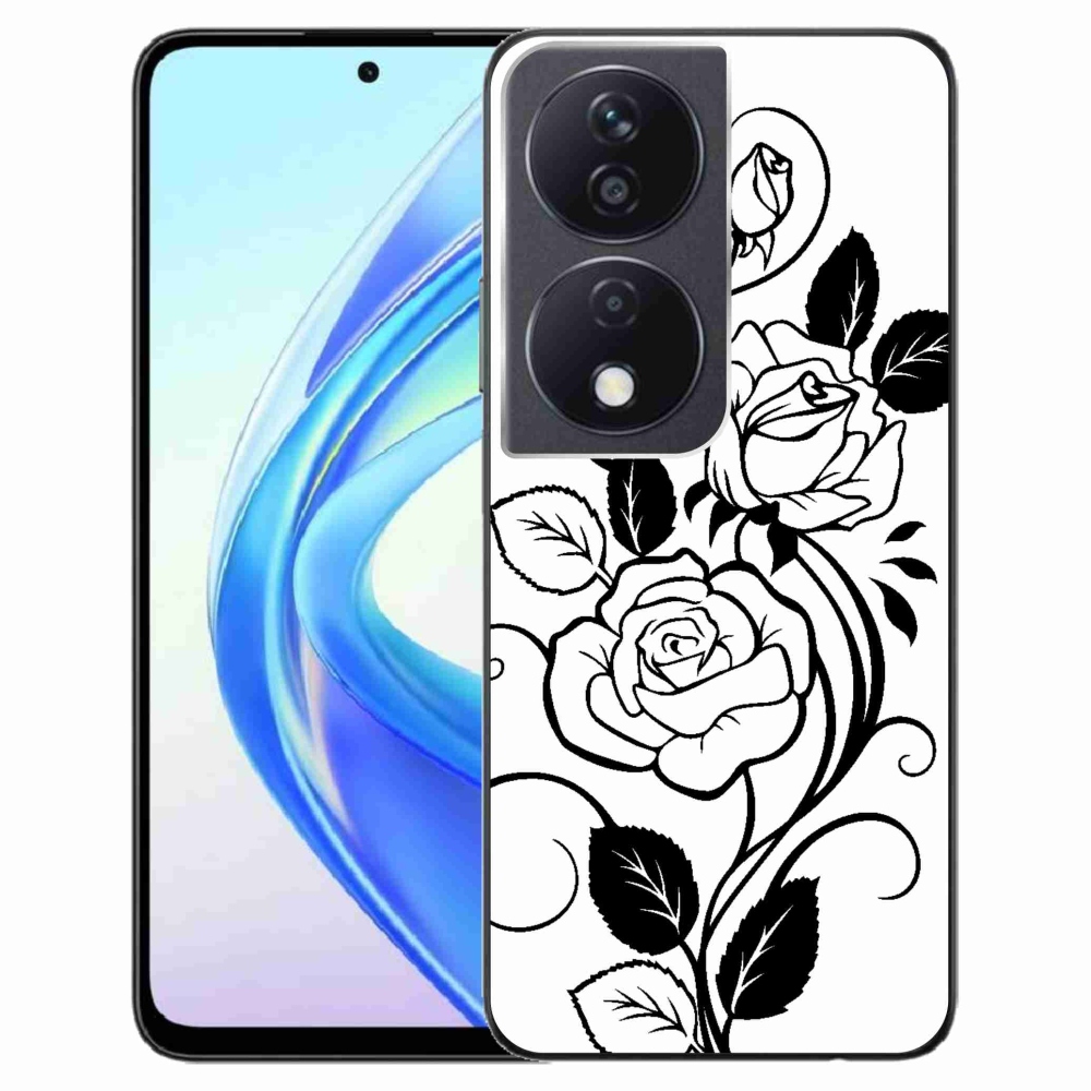 Zselés borítás mmCase a Honor X7b/Honor 90 Smart készülékhez - fekete és fehér rózsa
