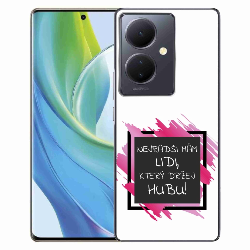 Gél borító mmCase a Vivo V29 Lite 5G-hez - vicces szöveg 7 fekete és fehér háttérrel