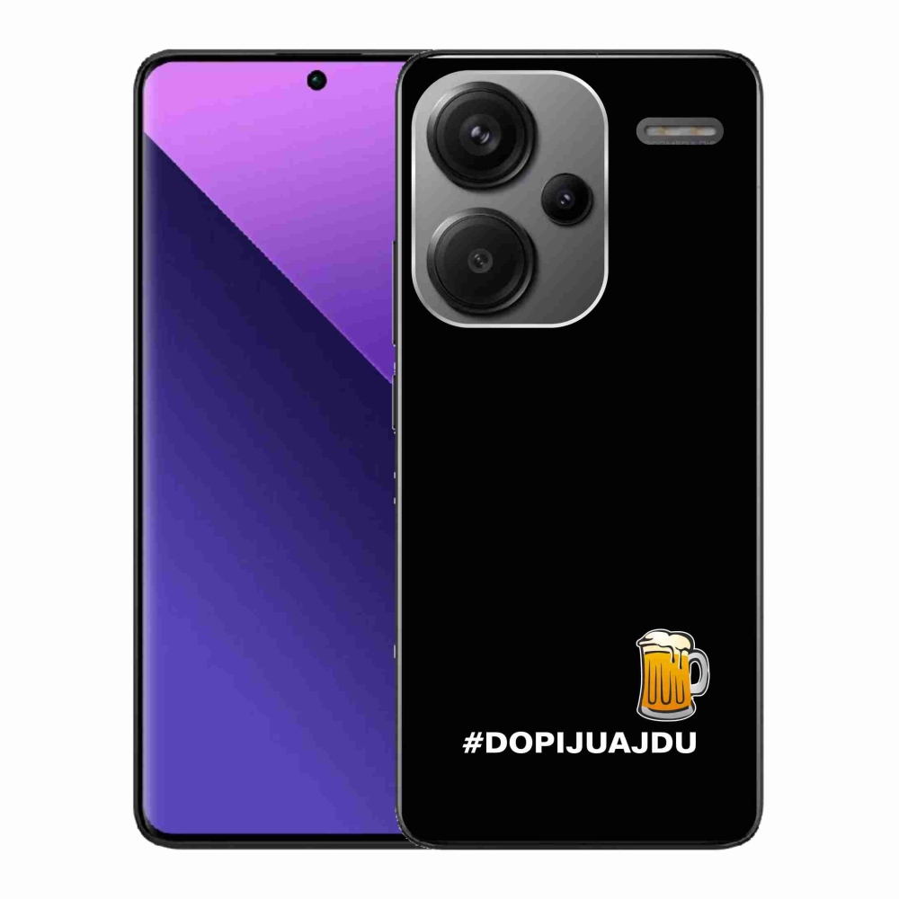 Gél borítás mmCase a Xiaomi Redmi Note 13 Pro+ 5G - sör motívum 1 fekete háttérrel