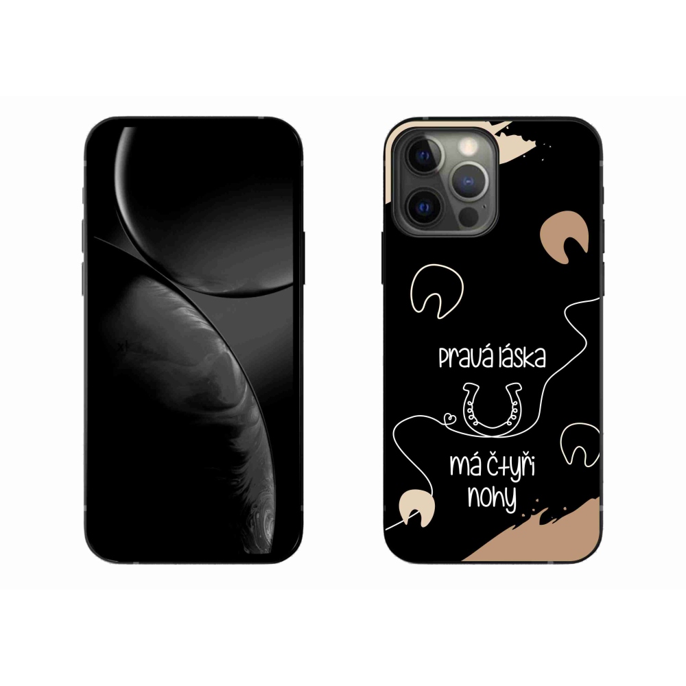 Gél borítás mmCase iPhone 13 Pro Max 6.7 készülékhez - Ló motívum fekete háttér