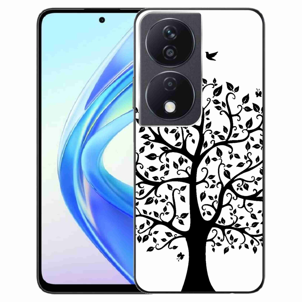 Zselés borítás mmCase a Honor X7b/Honor 90 Smart készülékhez - fekete-fehér fa