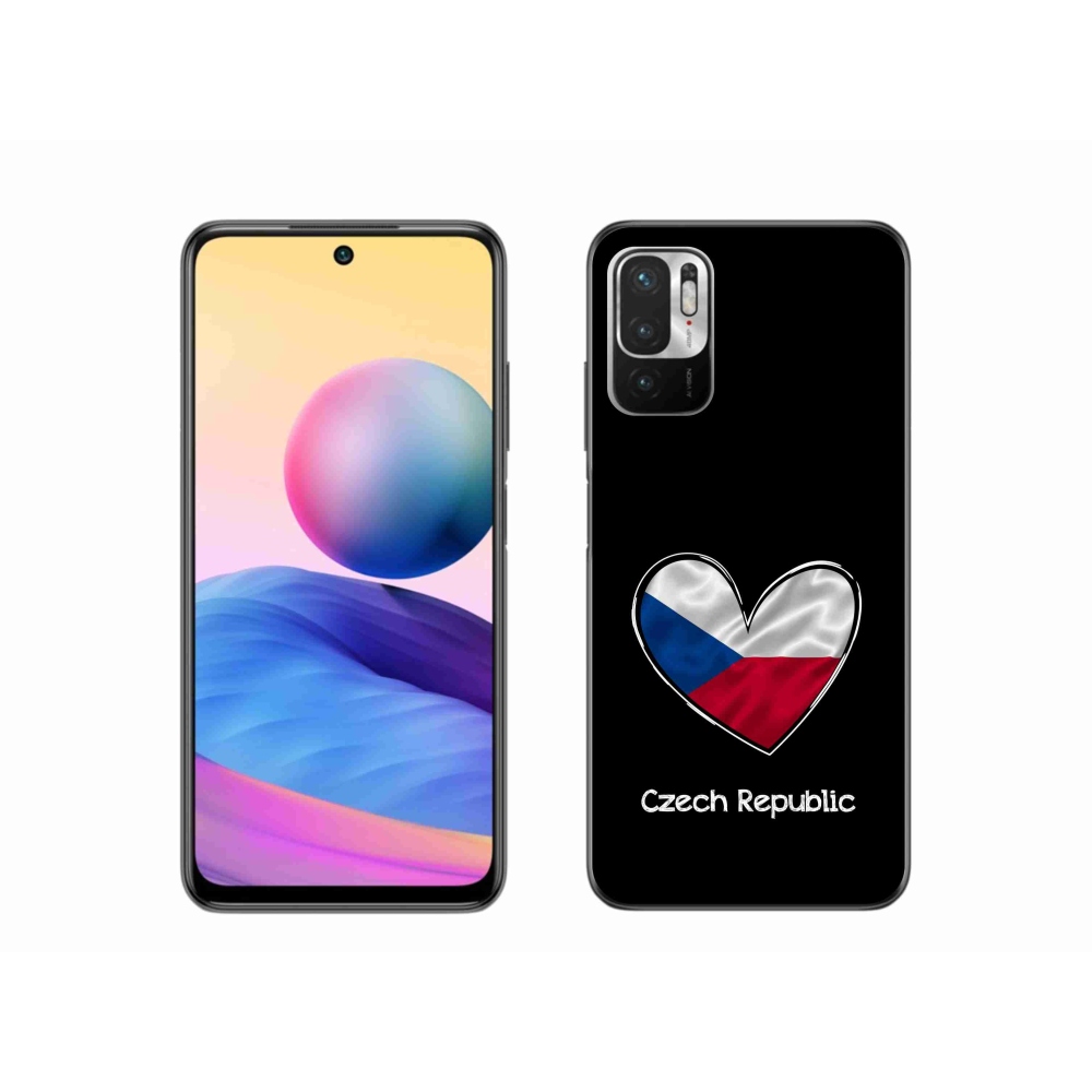 Gél borítás mmCase a Xiaomi Poco M3 Pro/5G számára - szív zászló fekete háttérrel