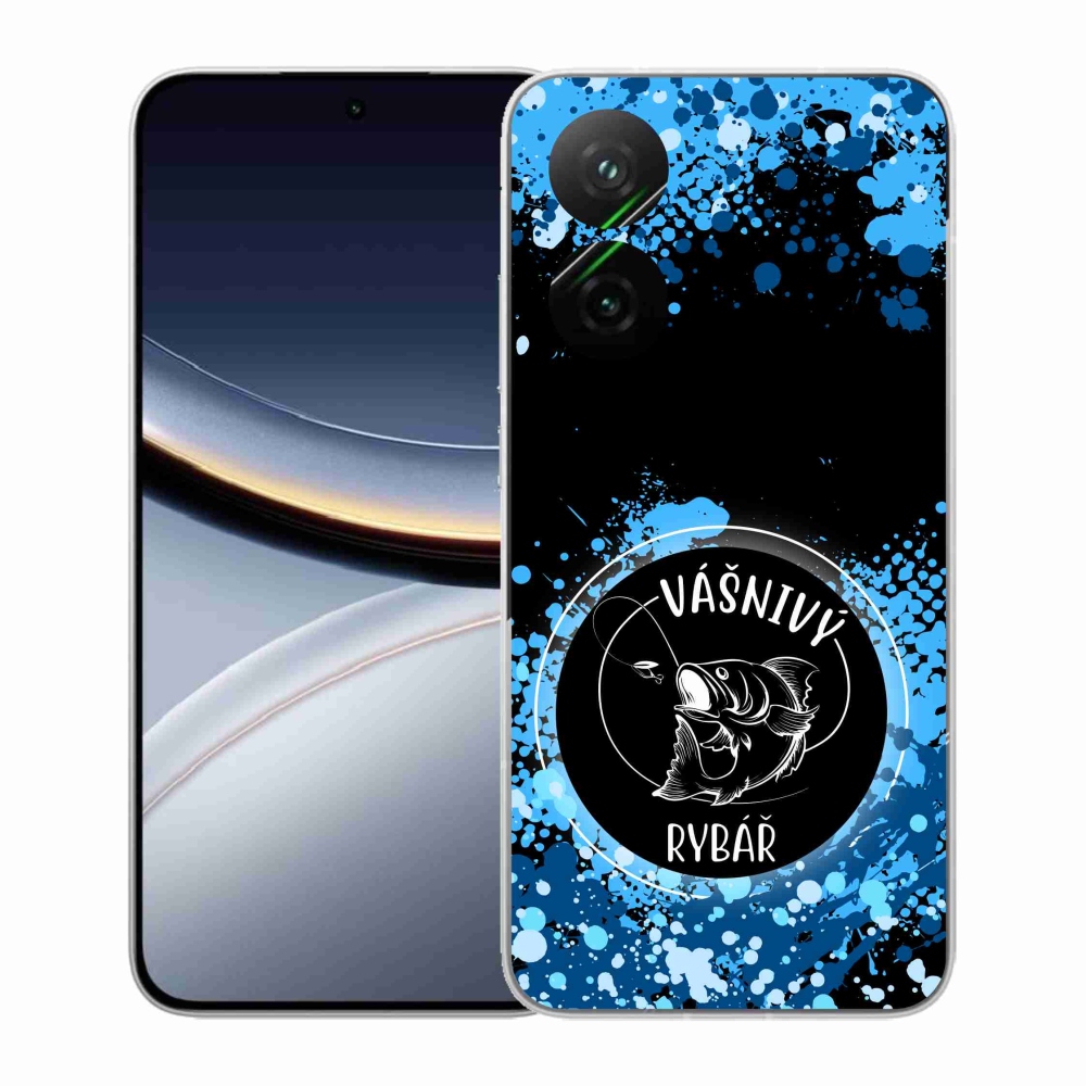 Gél borító mmCase a Xiaomi Poco F7 5G-hez - szenvedélyes halász fekete háttérrel