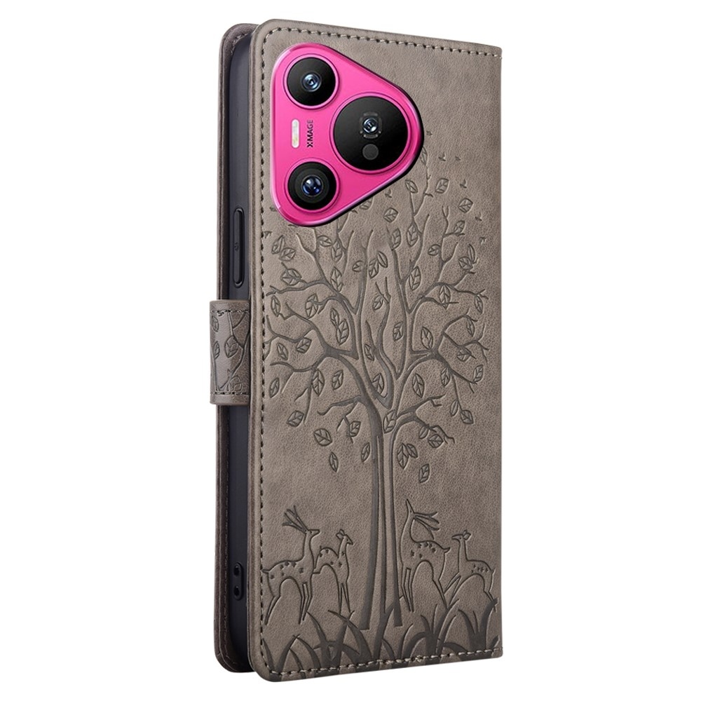 Fa könyvtáska Huawei Pura 70-hez - szürke