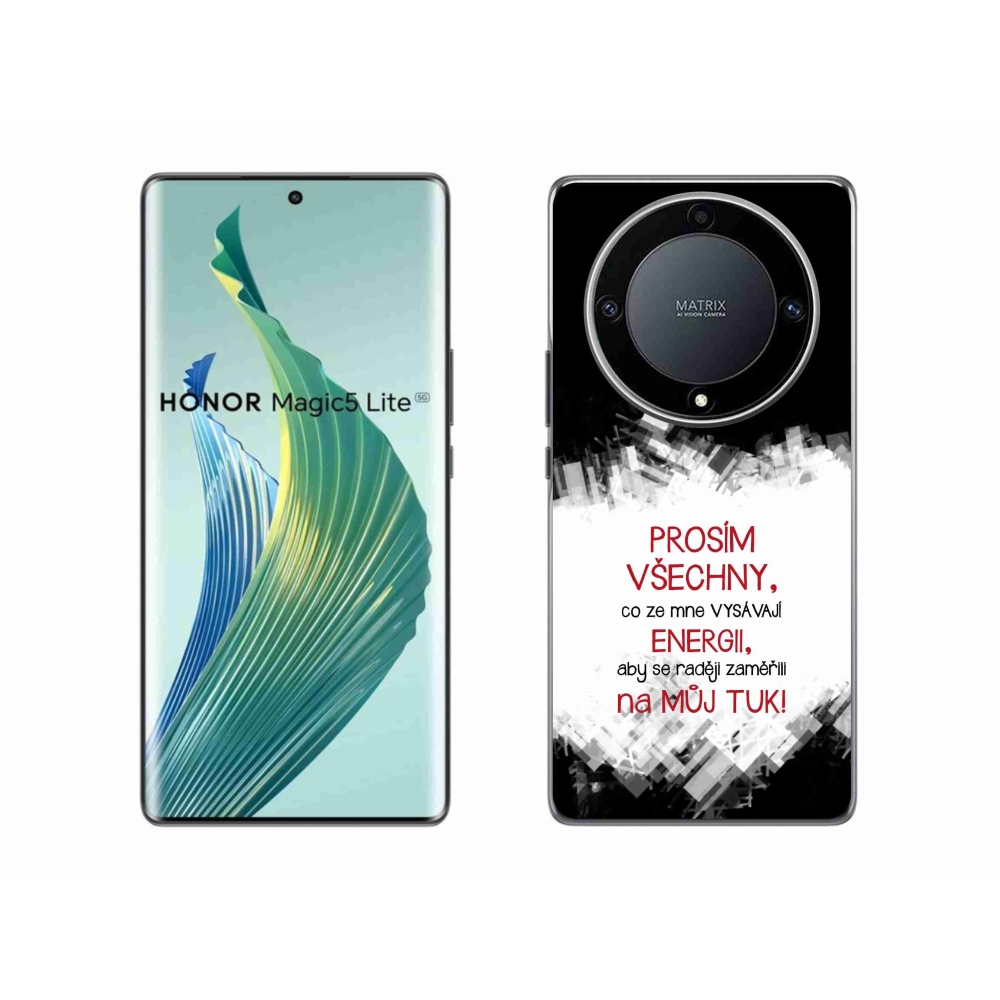 Gél borító mmCase a Honor Magic 5 Lite 5G készülékhez - vicces szöveg 1 piros