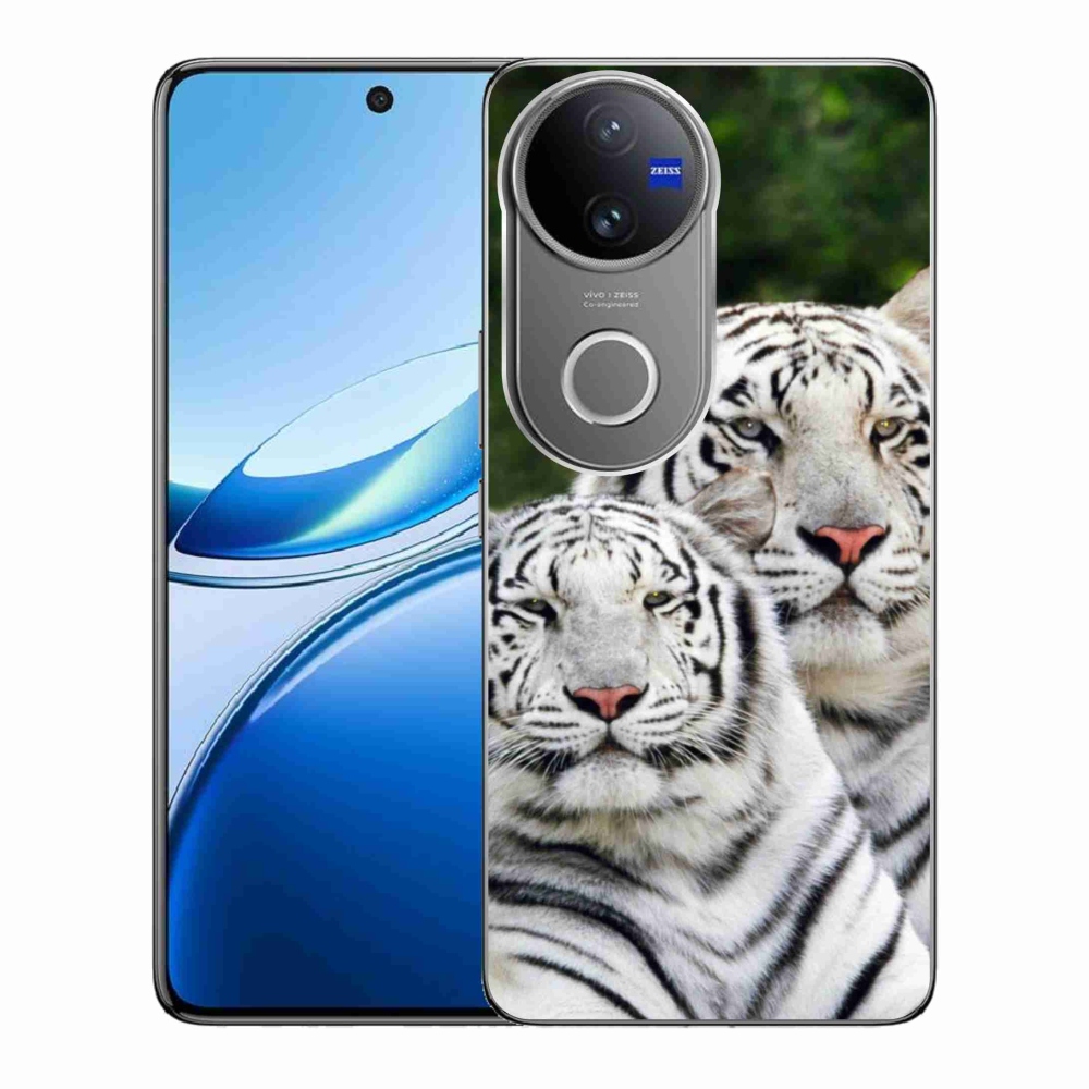Gél borítás mmCase a Vivo V50 5G-n - fehér tigrisek