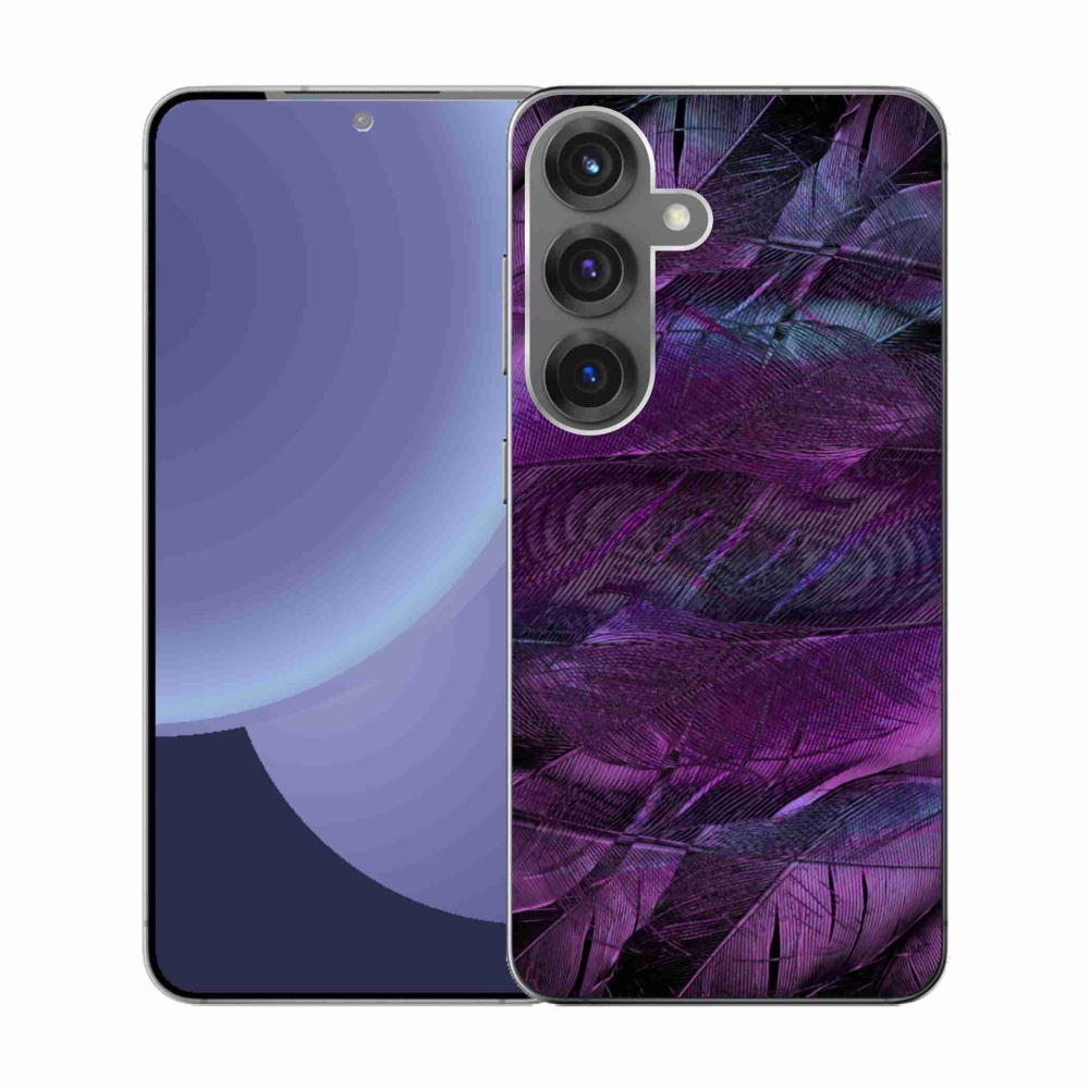 Gél védőhuzat mmCase Samsung Galaxy S25 készülékhez - lila tollak