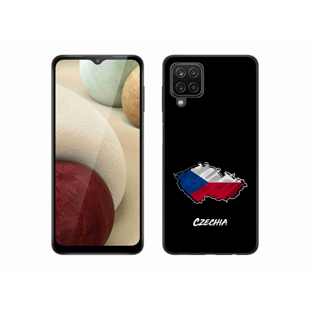 Gél védőhuzat mmCase Samsung Galaxy A12 - Csehország fekete háttérrel