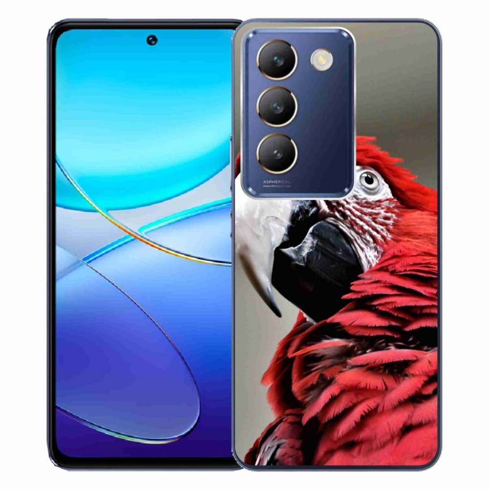 Gél tok mmCase a Vivo V40 SE 4G/5G készülékhez - papagáj ara piros