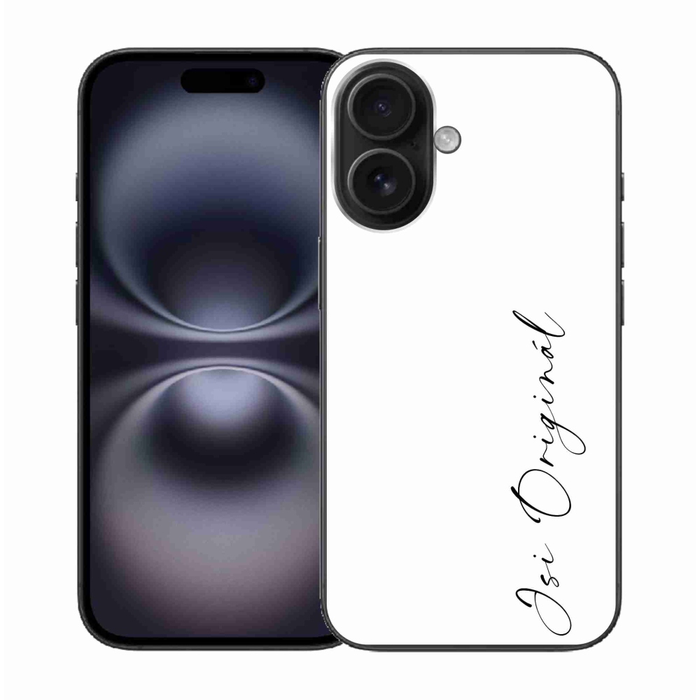 Gél borító mmCase iPhone 16-hoz - te vagy az eredeti fehér háttér
