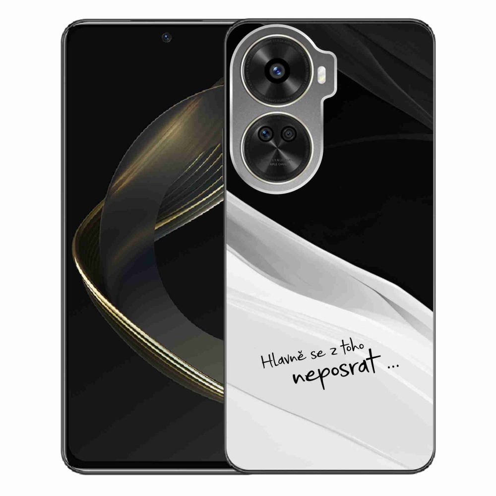 Gél borító mmCase a Huawei Nova 12 SE számára - vicces szöveg 13 fehér és fekete háttérrel