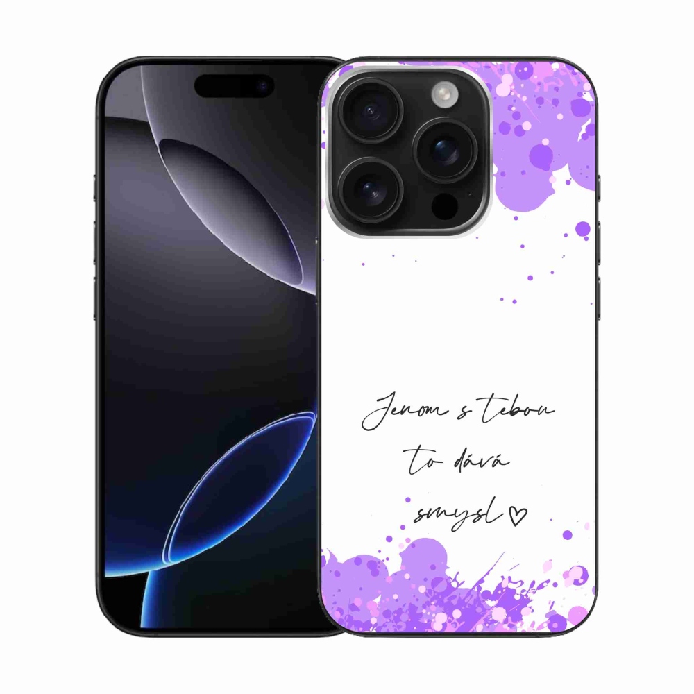 Gél borítás mmCase iPhone 16 Pro készülékhez - szerelmes szöveg fehér háttérrel