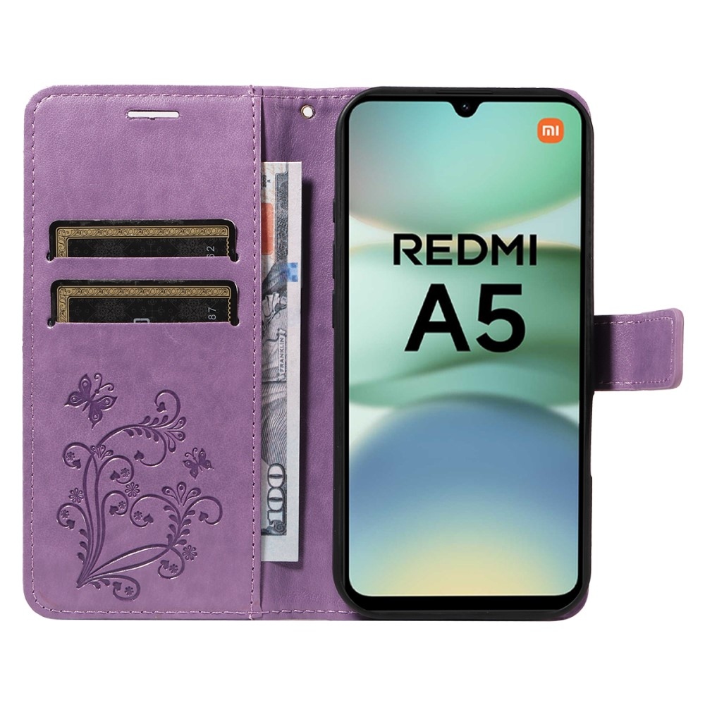 Nagy pillangó könyv tok Xiaomi Redmi A5 (171.7x77.8x8.3mm) - lila