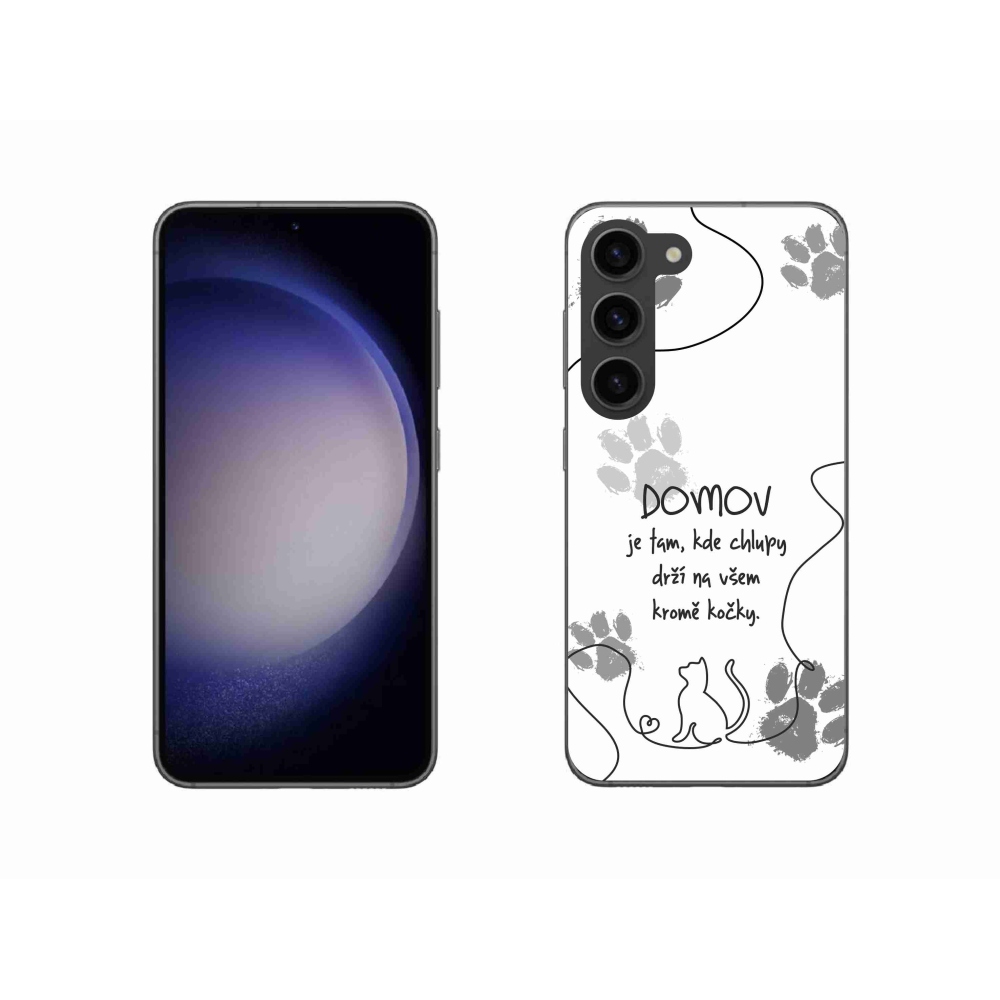 Gél borítás mmCase Samsung Galaxy S23 5G - macska motívum fehér háttérrel