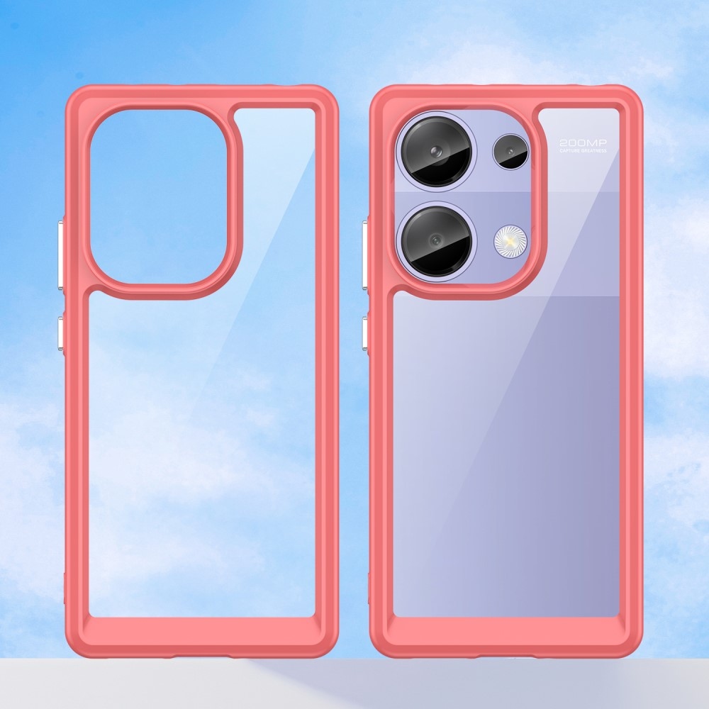 Gél tok kemény hátlappal a Xiaomi Redmi Note 13 Pro 4G/Poco M6 Pro számára - piros színű