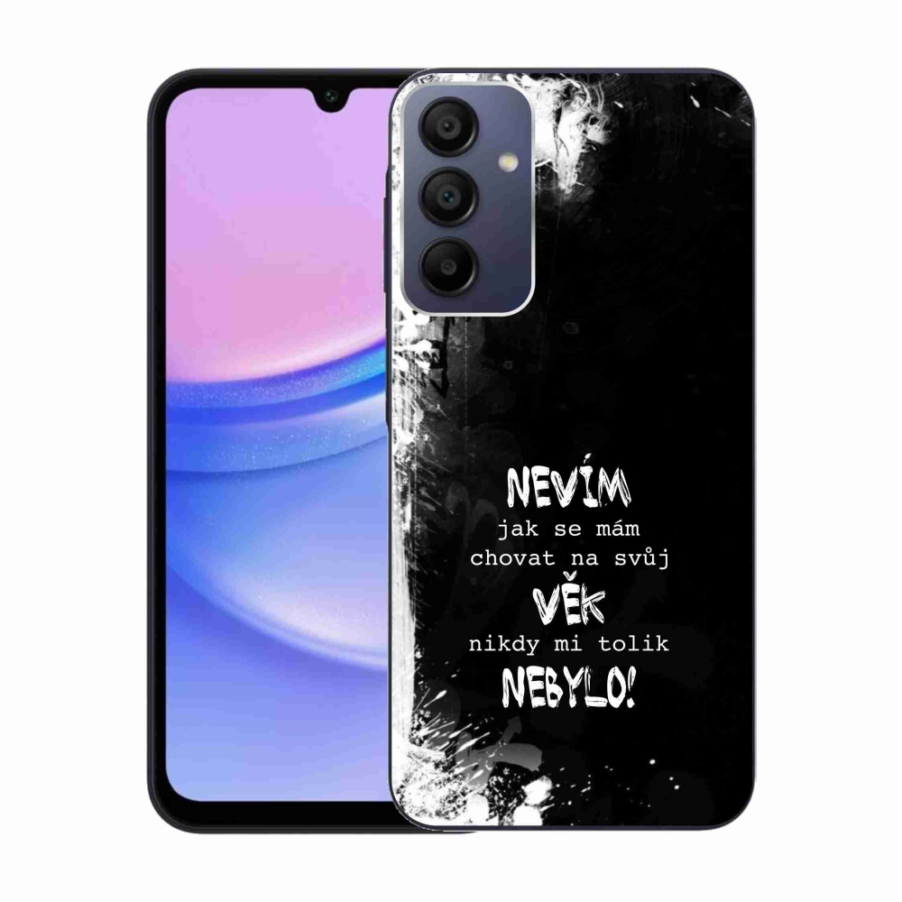 Gél borító mmCase Samsung Galaxy A15 4G/5G - vicces szöveg 14 fekete háttér