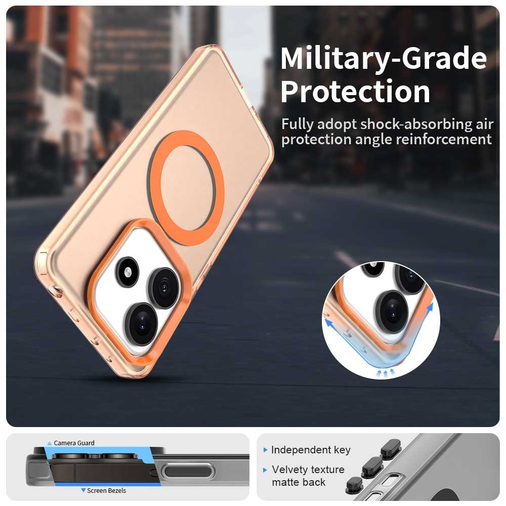 Candy zselés tok MagSafe-val Xiaomi Redmi Note 14 5G - narancssárga