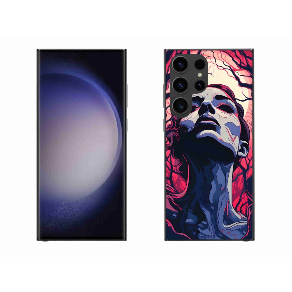 Gél borítás mmCase Samsung Galaxy S23 Ultra 5G - absztrakt arc