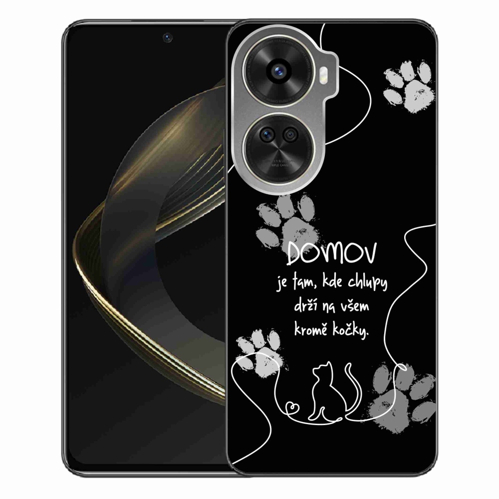 Gél borítás mmCase a Huawei Nova 12 SE-hez - macska motívum fekete háttérrel