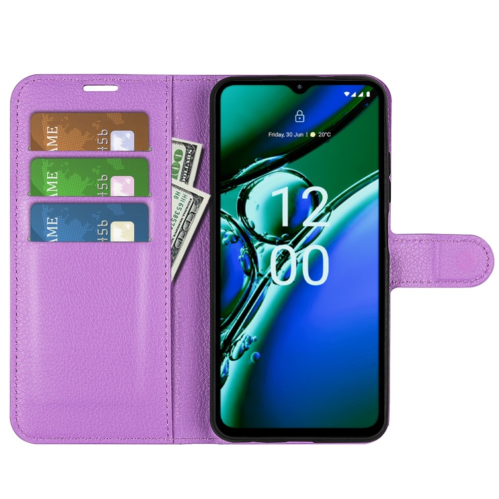 Litchi könyvtáska Nokia G42 készülékhez - lila